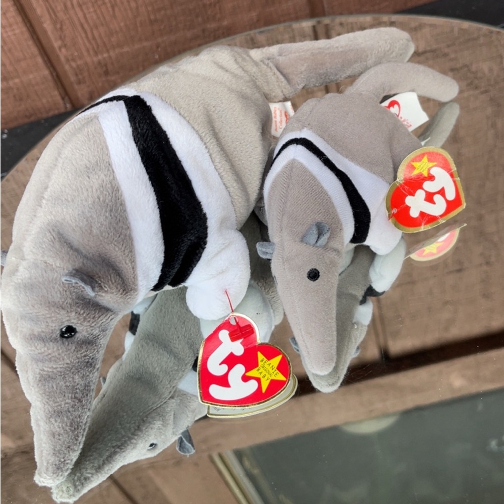 Ty - Ants the Anteater Beanie Baby & Antsy the Teenie Beanie Baby.